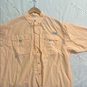 Columbia Orange Casual Button Down Shirt